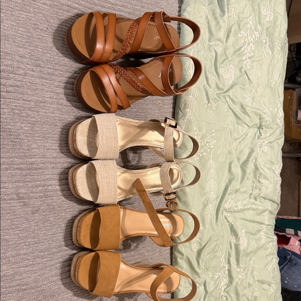 Brown and Gold Women's Sandals by Appeal size 11